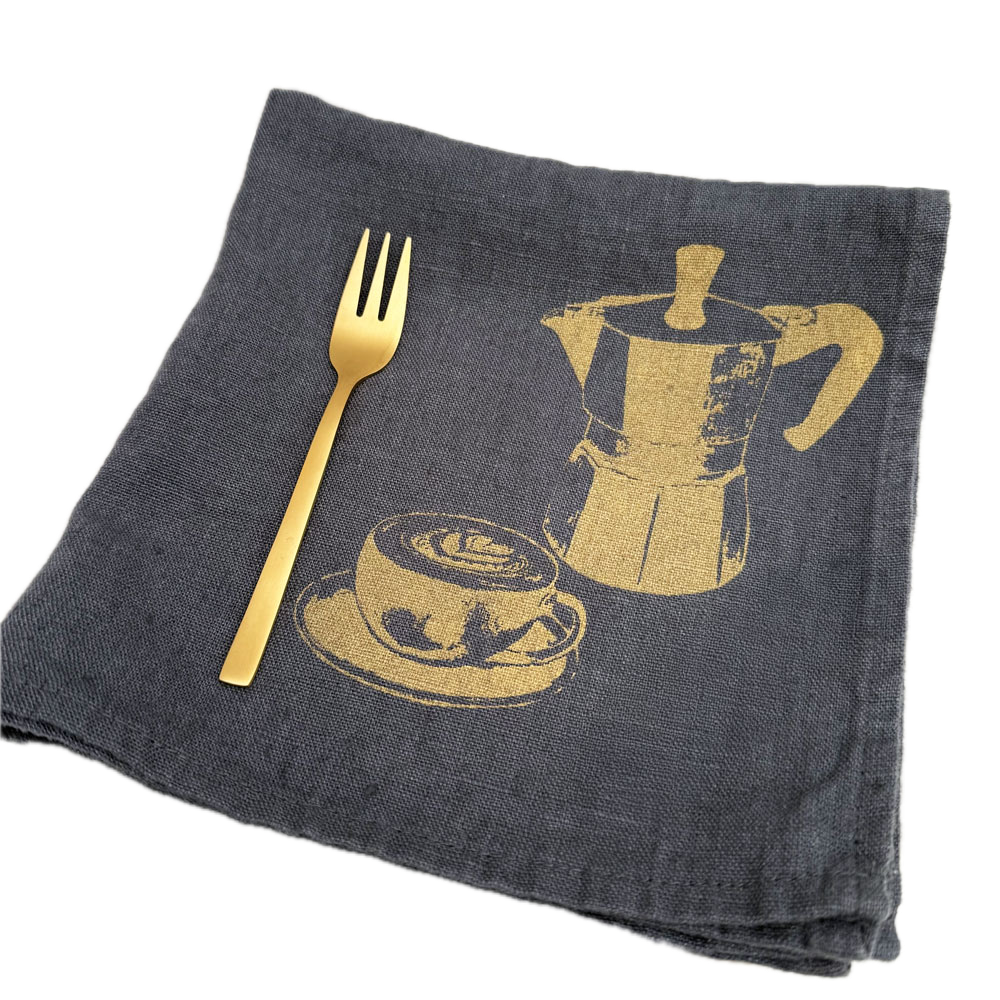Serviette Leinen - mit Siebdruck von Frohstoff