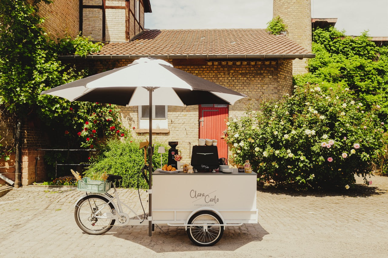 Coffeebike Kaffeerad Baristabike Hochzeitscatering mit Espresso